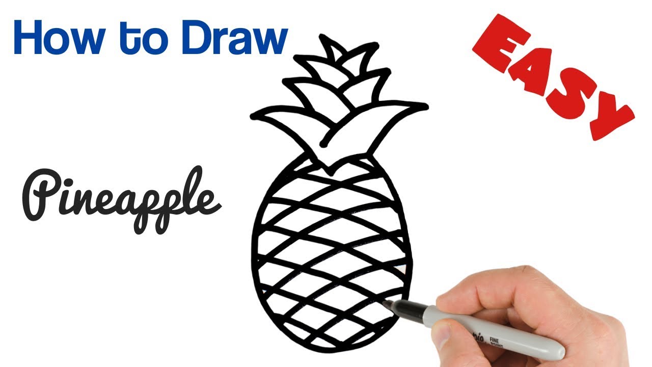 How to Draw a Pineapple Super Easy for beginners - YouTube