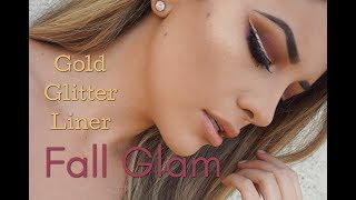 FALL CRANBERRY GOLD GLITTER LINER GLAM | Edith Patatanyan