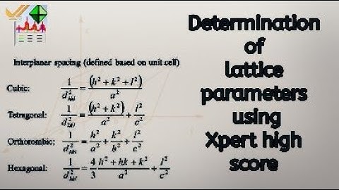 detrminaton of Lattice parameters from XRD diffraction data using Xpert highscore
