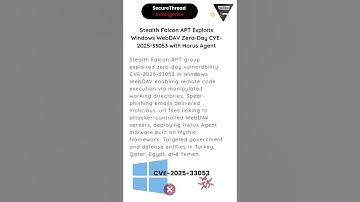 Stealth Falcon APT Exploits Windows WebDAV Zero-Day CVE-2025-33053 with Horus Agent
