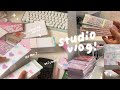 studio vlog ep.1 ⊹ unboxing stickers, preparing for a shop update