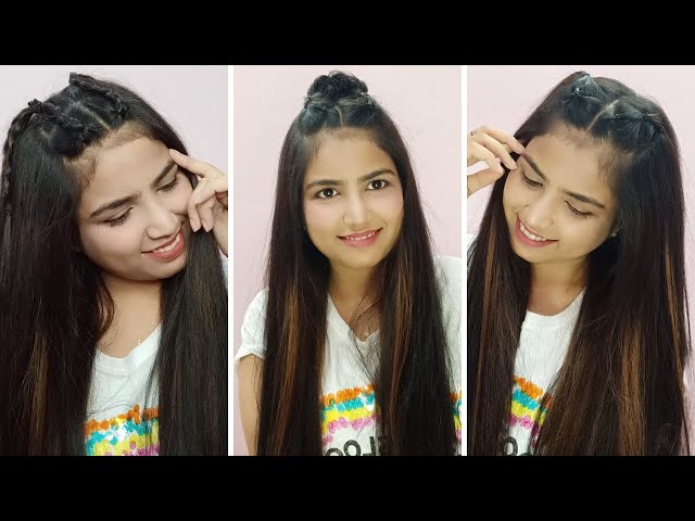 5 Easy Hairstyles for Jeans & Top|Easy everyday College/School Hairstyles|Disha  Malayali Youtuber | Hairstyles for school, Hair styles, Straight up  hairstyles