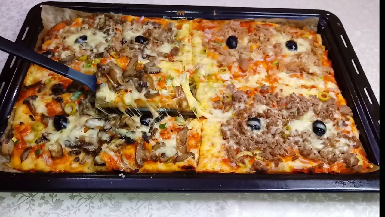 📢مستحيل ماتجربيهاش ومستحيل تستغني عليها من اليوم بيتزا السائلة الفصول الاربعة  بحجم عائلي  Pizza