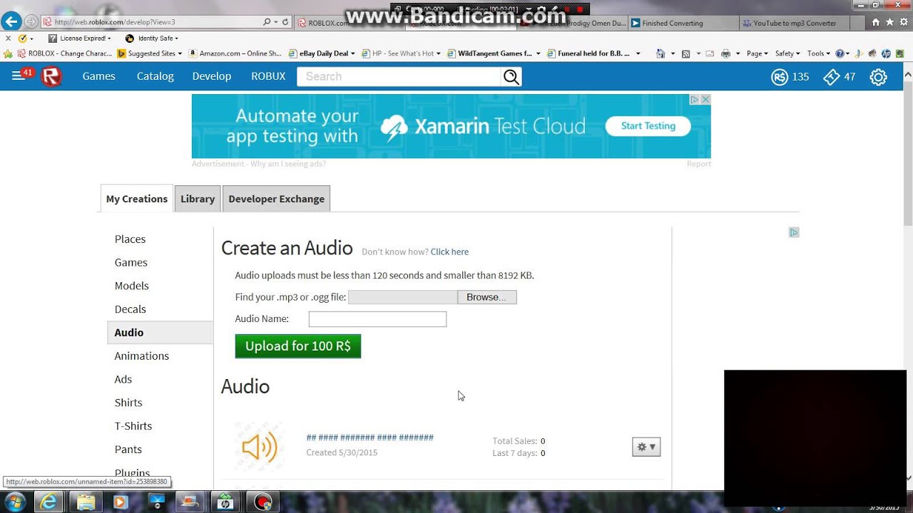 How I upload my audio and make it on roblox YouTube