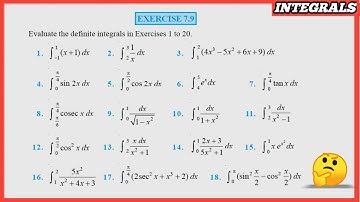 Class 12 Maths Chapter -7  Integrals : Exercise 7.9 solutions