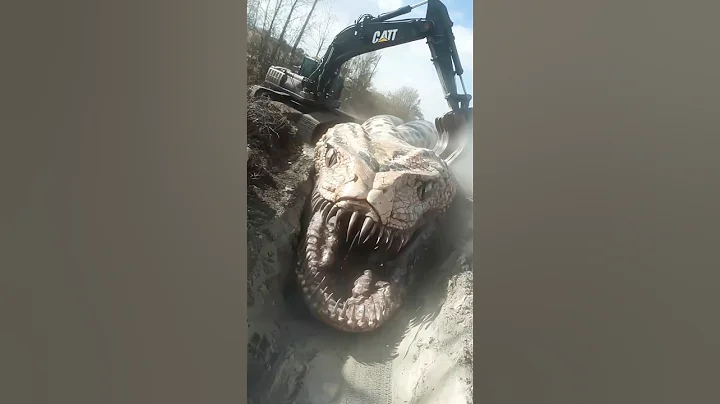 Giant Snake Unearthed! Excavator's Shocking Discovery Goes Viral!