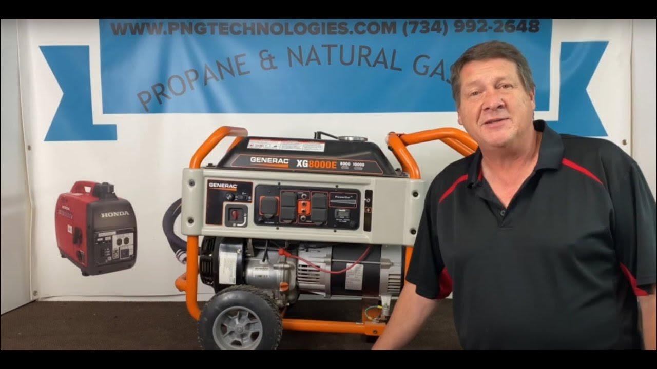 Generac XG8000E Conversion video from gas to Propane & Natural Gas