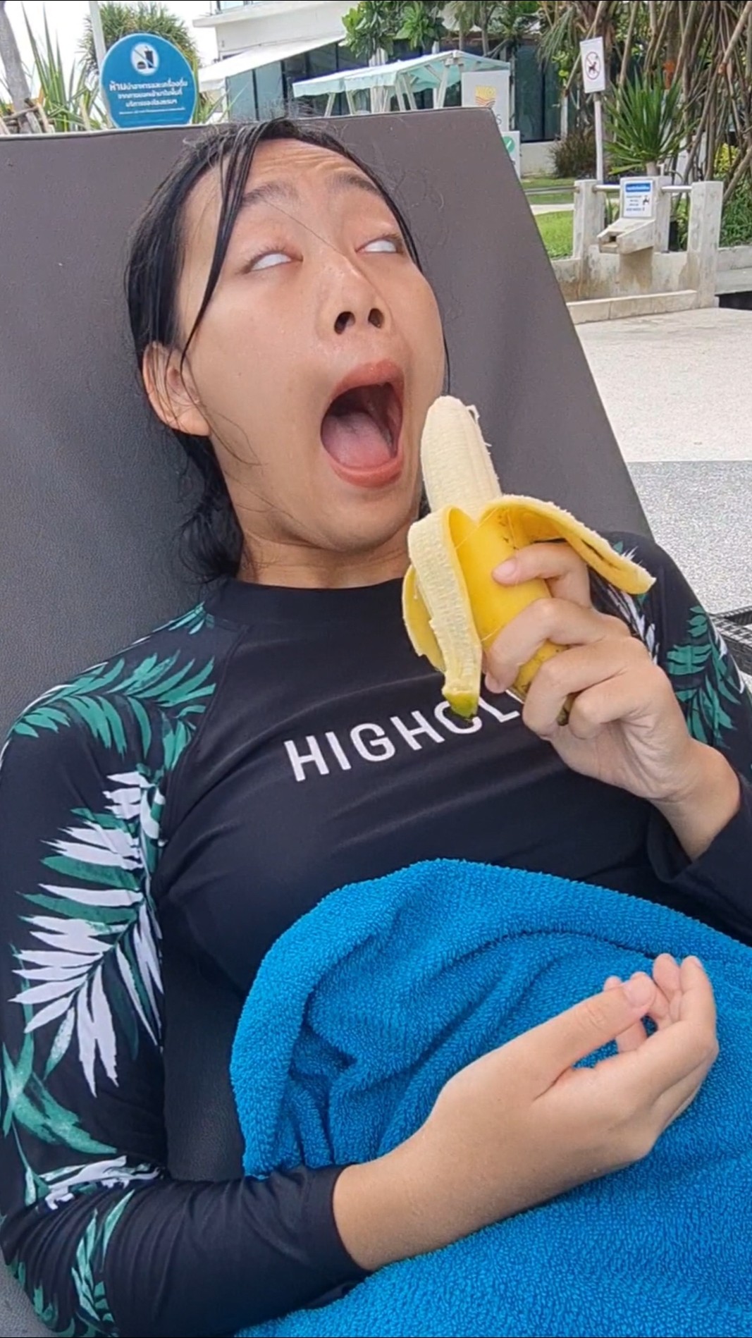 Funny Kids With Banana at the Pool‼️? | JJaiPan #Shorts