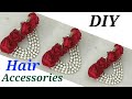 How To Make 3 Hair Accessories With Paper Flower | Hair Accessories| Floral Jewellery |Hair Jewelry