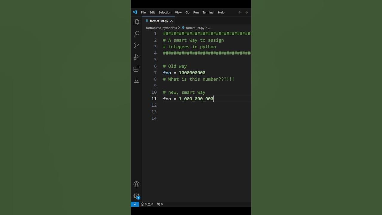 A smart way to assign integers in python #python - YouTube