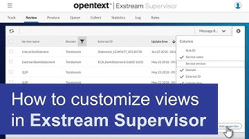 How to customize views in Supervisor | OpenText Exstream