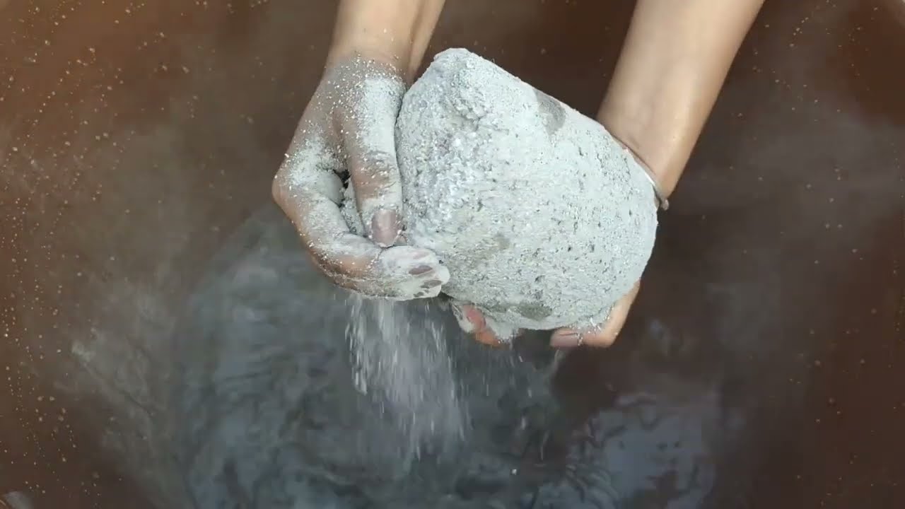 Extra Gritty pure cement crumbling in water 💦 Asmr