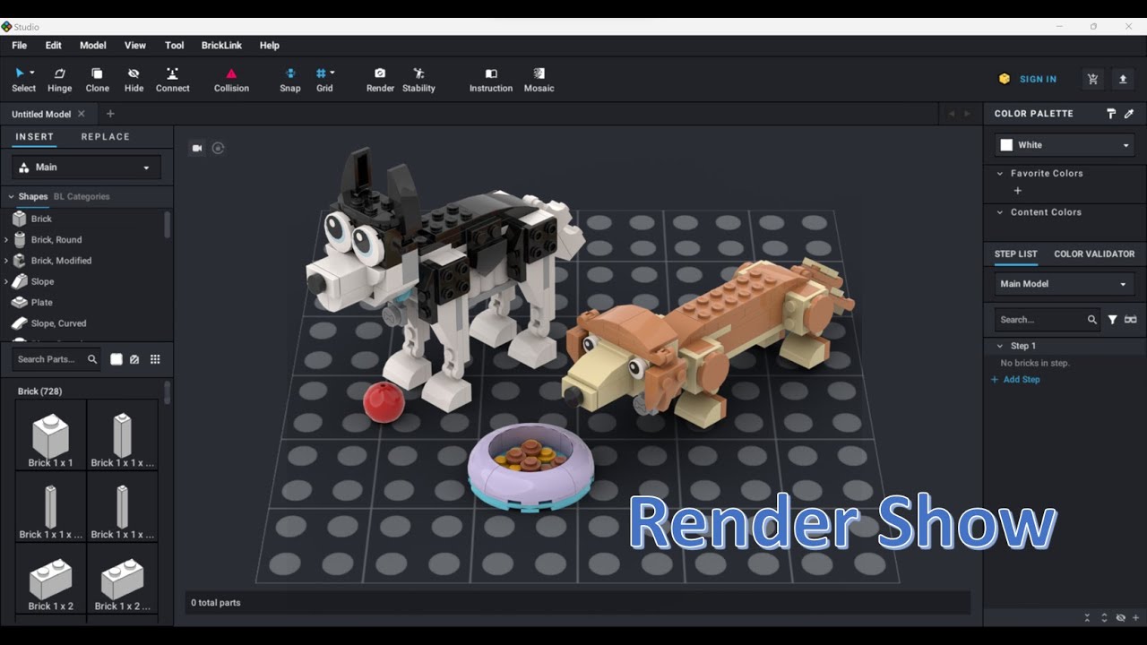 Lego set: Creator3in1:31137-3 in Bricklink Studio (Render Show)