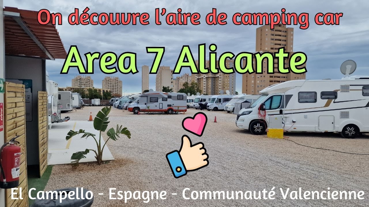 L' aire de camping car Area 7 Alicante, à El Campello en Espagne
