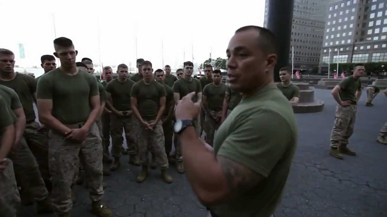 Motivating Gunny Tells Marines why Ground Zero Run matters Fleet Week
