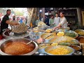 Popular street food in afghanistan  morning food  rush on street food in jalalabad  channa lobya