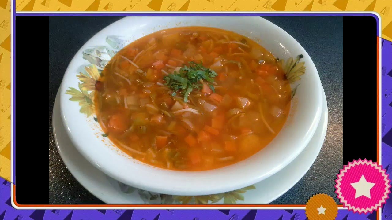شوربة صحية بالخضر والشعرية Soupe de légumes et vermicelle