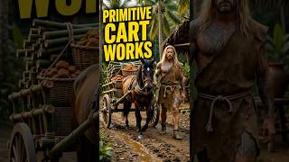 Primitive Horse Cart Carries Wood and Clay