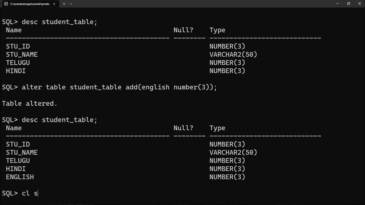 how to use alter commands in sql with example - YouTube