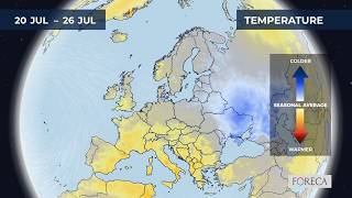 Monthly temperature forecast for Europe 8/7/2026