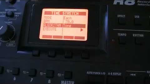 Zoom R8: timestretching samples (changing playback tempo without changing pitch)