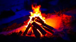 Fire in the mountains for meditation and relaxing music to relieve stress