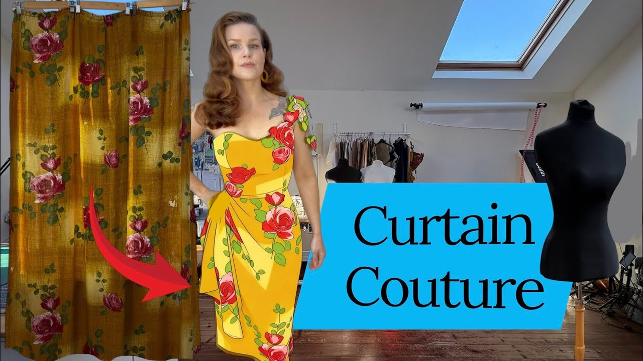 I Made a Uniquely Beautiful Dress From a Vintage Curtain (Extreme Upcycling Challenge)