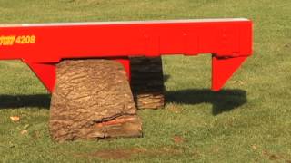 Model 4208, skid steer attached log splitter demonstration