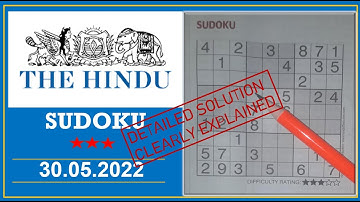 How to Solve 3 Star Hindu  Sudoku May 30, 2022 -  Step By Step Solution