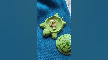 DIY clay turtle jewellery holder #shorts #diy #art #clay