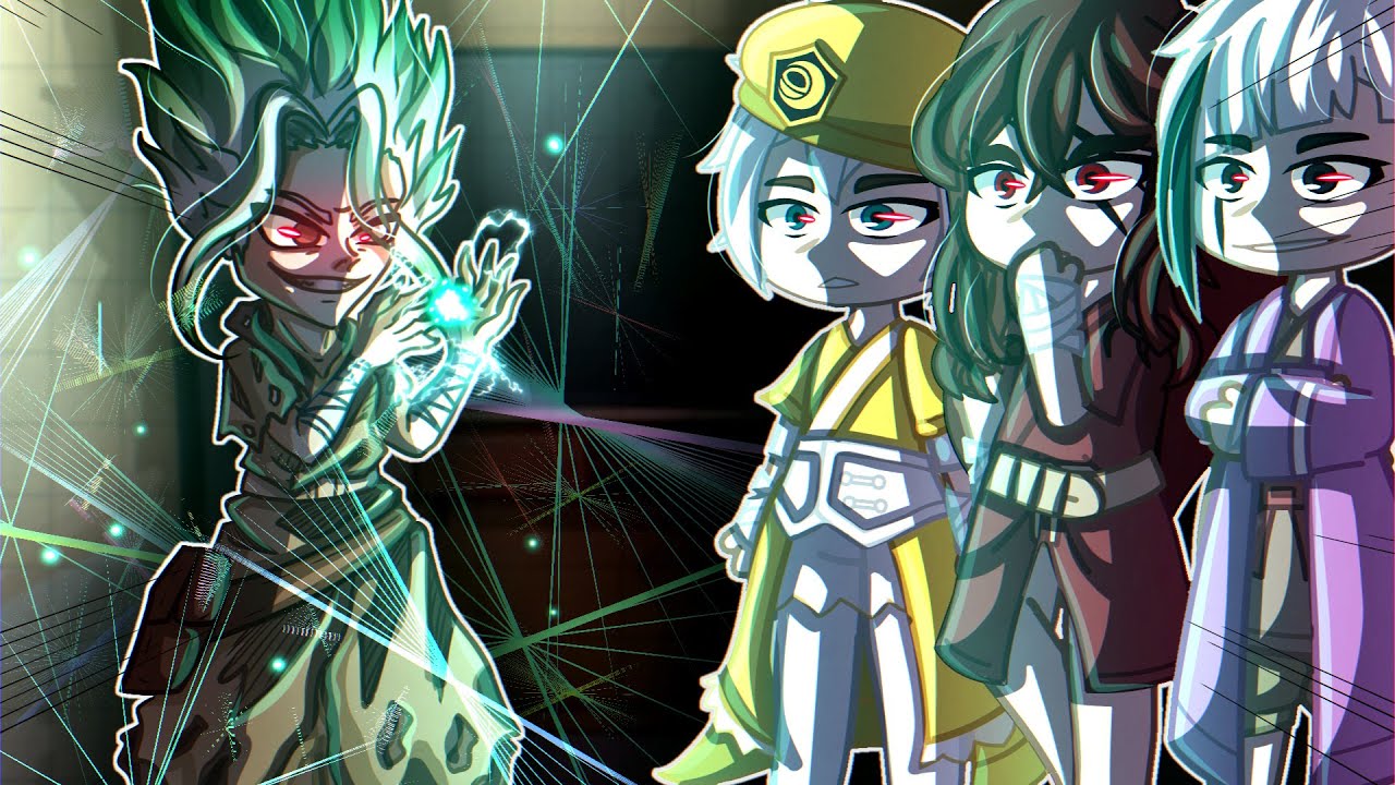 Past Dr Stone Reacts To Senku // Gacha React