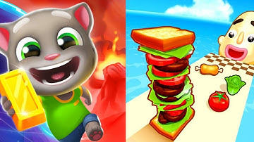 Talking Tom Hero Dash VS Sandwich Runner Discover all the heroes All Bosses BIG UPDATE  Gameplay