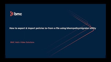 BMC Helix Operations Management: How to Import and Export Policies