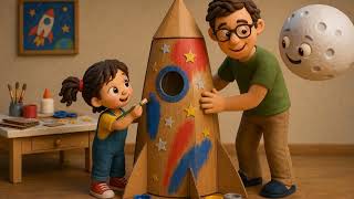 Cardboard Rocket to The Moon | AI Animated Short by CineClay