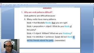 Verb Patterns in Grammar Part 3