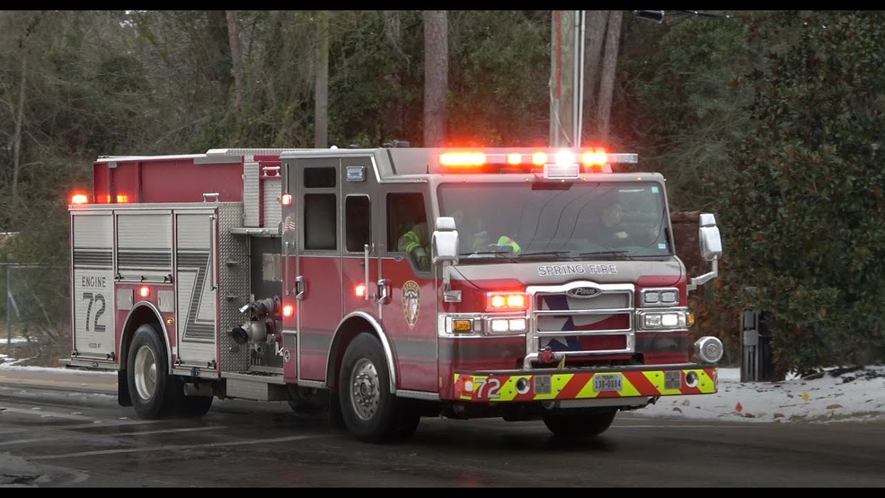 Engine 72 & Pc4 Constable - MVA - Snow! [Spring Fire Department] - YouTube