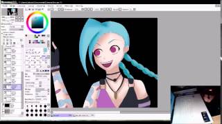 Drawing Jinx from LoL (colored fanart)