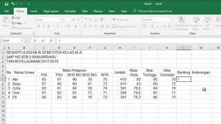 Microsoft Excel - Tutorial Membuat Rekapitulasi Nilai Siswa