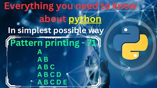 Pattern printing 71 (Alphabets - 7) | pattern printing in python tutorial | python full course Profile