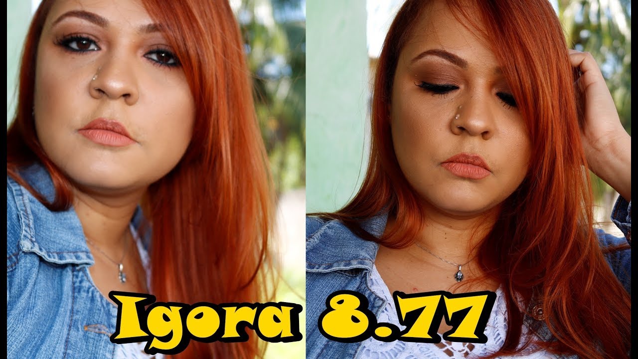 Ruivo escuro acobreado com Igora Royal 8.77 + 7.77 - BeautyCris