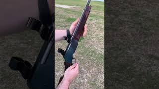 22-250 Browning lever action rifle shooting some steel.