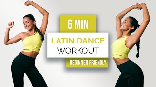 6 Min Latin Dance Workout For Beginners - Fun Cardio Session, Mood Booster Kaji Pm