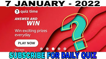 Amazon Quiz Answers Today l Win 30000 Amazon Pay Balance l 7 January  2022