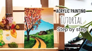 How to Paint a Landscape using Acrylics for Beginners (Step-by-Step Tutorial)