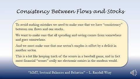 Consistency Between Flows and Stocks - L. Randall Wray