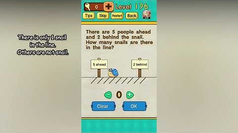 Mr Brain Level 176 How many snails are there in the line?