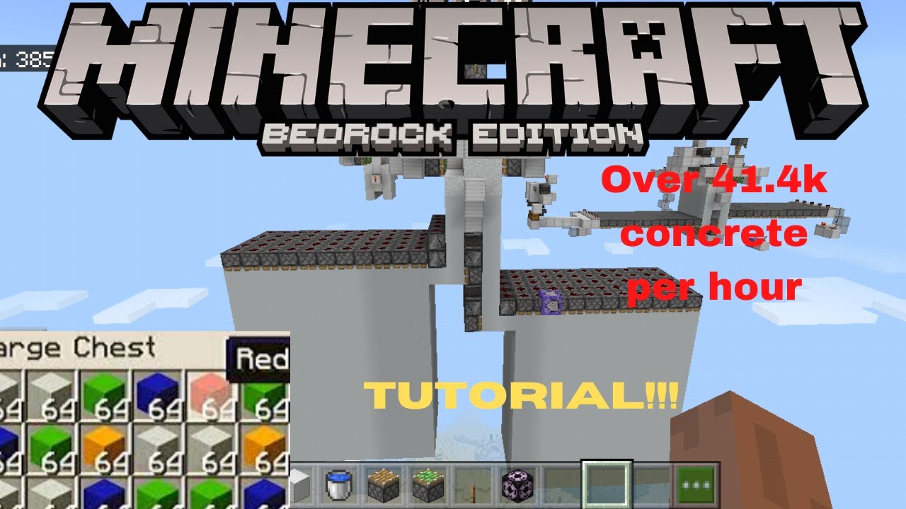 Minecraft fastest concrete converterBedrock fastest concrete maker
