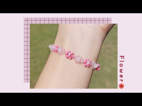 สอนร้อยกำไลลูกปัดดอกไม้ง่ายๆ สไตล์เกาหลี 🌸✨ - How to Make Daisy Flower Beaded Bracelet Jewelry