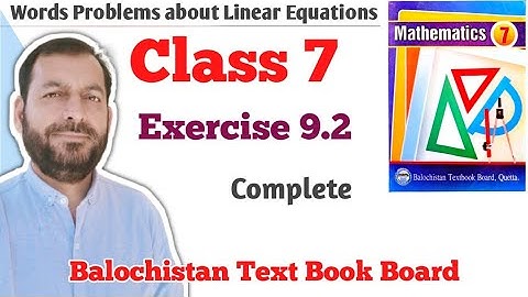 Class 7 Exercise 9.2  Balochistan Text Book Board Maths Ex 9.2 BTB mathematics Sir Nadeem Munawar