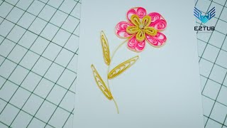 Creating Pink Orchids Gold Border with Quilling Tips and Tricks for a Finish screenshot 2